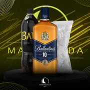 Kit Whisky: Combo Ballantines 10 anos com Baly + Gelo)