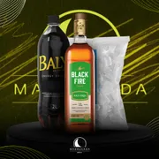 Kit Whisky: Combo Black Fire Maça Verde 1L c/Baly + Gelo 3kg)