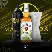Kit Whisky: Combo Jim Beam Apple 1L c/Baly + Gelo 3kg)