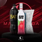 Kit Gin: Combo Gin Mix Morango C/Baly + Gelo 3 kg)
