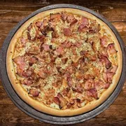 Sabores Tradicionais: Bacon - Pizza Gigante (Ingredientes: Mussarela, Bacon, Molho de Tomate, Orégano)