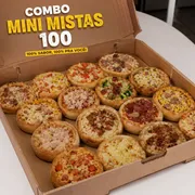 Combos mini: Combo mini mistas 100 - 100 mini esfihinhas gourmet sabores carne, calabresa, catufrango, queijo e pizza.