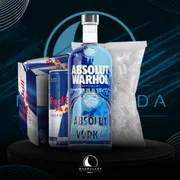 Kit Vodka c/6 Red Bull: Combo Absolut Warhol c/6 Red Bull + Gelo 3 kg)