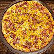 Sabores Tradicionais: Milho Com Bacon - Pizza Gigante (Ingredientes: Bacon , Milho, Mussarela, Molho de Tomate, Orégano)