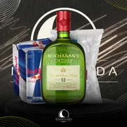 Kit Whisky c/6 Red Bull: Combo Buchanan´s 1L c/6 Red Bull + Gelo)