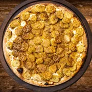 Sabores Doces Tradicionais: Banana Com Canela - Pizza Gigante (Ingredientes: Mussarela, Açúcar, Banana, Canela, Creme de Leite)