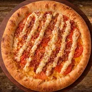 Sabores Tradicionais: Basca - Pizza Gigante (Ingredientes: Bacon , Catupiry, Mussarela, Molho de Tomate, Orégano, Tomate)
