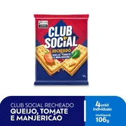 Salgadinhos: Club Social Recheado Sabor Tomate, queijo e manjericão 106g)