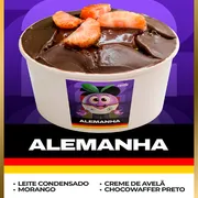 Açai no Pote: Açai no Pote 240ml ALEMANHA - Açai no Pote (Ingredientes: Chocowaffer preto, Creme de Avela, Leite Condensado, Morango)