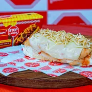 Kikão: Kikão Especial+Embalagem (R$1,50) - Kikão (Ingredientes: Maionese, Molho, Pão Massa Fina, Queijo Mussarela, Queijo Ralado, Salsicha)
