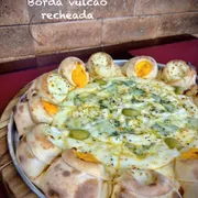 Tradicionais: 27- Cinco Queijos - Pizza Grande (Ingredientes: Mussarela, Requeijão, Provolone, Parmesão, Gorgonzola)