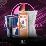 Kit Gin com Red Bull: Combo Beefeater Pessego c/6 Red Bull+ Gelo)
