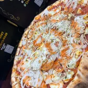 Tradicionais: 11- Baiana - Pizza Grande (Ingredientes: Calabresa Moída, Pimenta, Ovos, Cebola)