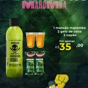 MANSÃO MAROMBA: WHISKY + COMBO MAÇA VERDE + 2 copão + 2 gelo de coco - WHISKY + COMBO MAÇA VERDE + 2 copão + 2 gelo de coco