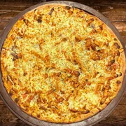 Sabores Premium: Shawarma - Pizza Gigante (Ingredientes: Batata Frita, Creme de Alho, Filé de Frango e Filé de Carne Bovina em Tiras, Mussarela, Molho de Tomate, Orégano, Tomate Picado)