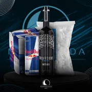Kit Vodka c/6 Red Bull: Combo Belvedere Intense c/6 Red Bull + Gelo 3kg)