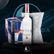 Kit Vodka c/6 Red Bull: Combo Belvedere Pink Grapefruit c/6 Red Bull + Gelo 3kg)