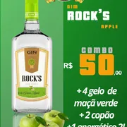 Combo: combo gin rock´s maça verde - Combo (Ingredientes: 01 Energético, 01 Gin, 02 Copão, 04 Gelos)