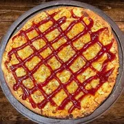 Sabores Doces Especiais: Tres Queijos Com Goiabada - Pizza Gigante (Ingredientes: Molho de Tomate, Mussarela, Parmesão, Provolone, Goiabada, Orégano)