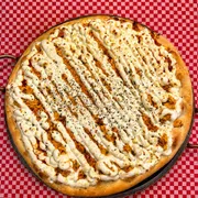 Pizzas Salgadas: 18-Frango 1 - Pizza Grande (Ingredientes: Azeitona, Frango, Molho de Tomate, Orégano, Requeijão Cremoso)