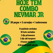 Combos: COMBO NEYMAR JR 30 peças - 8 sashimis variados10 hots variados2 djo primavera2 djo ebi tempura4 hosso siciliano4 Uramaki patê salmão