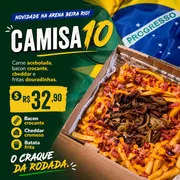 Torcida na Caixa: Camisa 10 - Carne com fritas, bacon e cheddar