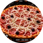 Tradicionais: Calabresa - Pizza Grande (Ingredientes: Azeitonas, Calabresa Fatiada, Cebola, Orégano)