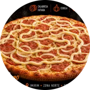 Tradicionais: Calabresa Coberta Com Catupiry - Pizza Grande (Ingredientes: Azeitonas, Calabresa Fatiada, Cebola, Coberta Com Catupiry, Orégano)