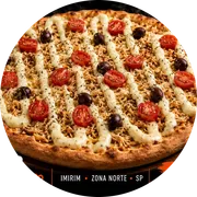 Tradicionais: Frango Com Catupiry - Pizza Grande (Ingredientes: Azeitonas, Coberto Com Catupiry, Frango Desfiado, Orégano, Tomate Cereja)