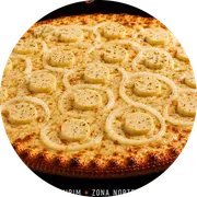 Especiais: Palmito Coberto Com Mussarela - Pizza Grande (Ingredientes: Azeitonas, Cebola, Coberto Com Mussarela, Orégano, Palmito)