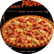 Especiais: Provensal - Pizza Grande (Ingredientes: Azeitonas, Geleia de Damasco, Gorgonzola, Mussarela, Orégano, Presunto Parma, Queijo Brie)