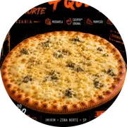 Especiais: 4 Queijos - Pizza Grande (Ingredientes: Azeitonas, Cobertura Catupiry, Gorgonzola, Mussarela, Orégano, Provolone)