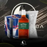 Kit Whisky c/6 Red Bull: Combo Jack Daniel´s Bonded Rye 700ml C/6 Red Bull + Gelo 3kg)