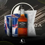 Kit Whisky c/6 Red Bull: Combo Jack Daniel´s Bonded 700ml c/6 Red Bull + Gelo 3kg)