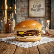 Linha Tradicional: Duplo Burg - Linha Tradicional (Ingredientes: 2 Hamburguer Tradicional, 4 Queijos)
