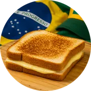 Sanduíches: Queijo Quente - Hambúrguer (Ingredientes: 2 fatias de pão de forma, Queijo)