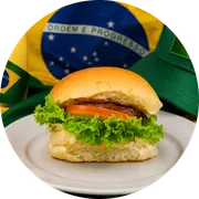 Sanduíches: Hamburguer - Hambúrguer (Ingredientes: Alface, Carne, Pão, Tomate)