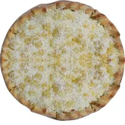 Doces: Abacaxi com Coco - Pizza Pequena (Ingredientes: chocolate branco, Abacaxi, coco ralado, Creme de leite)