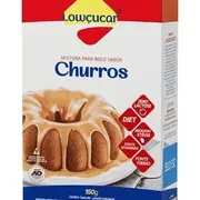 Produtos Diet: Mistura para bolo sabor churros 150g Lowçucar - A Mistura para Bolo Sabor Churros Lowçucar 150 g é zero adição de açúcares, fonte de fibras e vitaminas, ajudando em uma alimentação mais equilibrada. Também é zero lactose e adoçada com stevia, sendo uma opção prática para quem busca reduzir o consumo de açúcar.