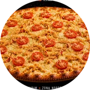 Tradicionais: Frango Paulista - Pizza Grande (Ingredientes: Frango Desfiado, Mussarela, Tomate Cereja)