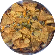 Especiais: Nachos ( Doritos ) - Pizza Pequena (Ingredientes:  Mussarela, Molho de Tomate, Carne Moída,  Cheddar, Doritos)