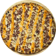 Tradicional: Bacon C/ Cheddar - Pizza Pequena (Ingredientes: Molho de Tomate,  Bacon,  Cheddar,  Mussarela, Orégano)