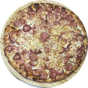 Tradicional: Alho-bresa - Pizza Pequena (Ingredientes: Molho de Tomate,  Mussarela,  Calabresa, Alho Frito,  Orégano)