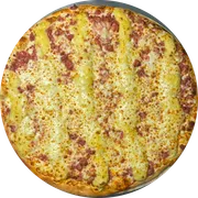 Tradicional: Escondidinho de Linguiça de Pernil - Pizza Pequena (Ingredientes:  Mussarela, Molho de Tomate,  Purê De Mandioca,  Linguiça de pernil,  Orégano)