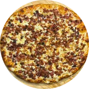 Tradicional: Bacon - Pizza Pequena (Ingredientes: Molho de Tomate,  Bacon, Mussarela,  Orégano)