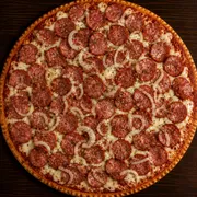Salgadas: Calabresa - Pizza Grande (Ingredientes: Molho, Mussarela, Calabresa, Cebola, Orégano)