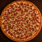 Salgadas: Baiana - Pizza Grande (Ingredientes: Molho, Mussarela, Calabresa Moída, Pimenta, Cebola, Orégano)