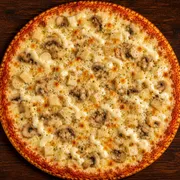 Salgadas: À Moda - Pizza Grande (Ingredientes: Molho, Mussarela, Palmito, Champignon, Catupiry, Orégano)