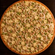 Salgadas: Espanhola - Pizza Grande (Ingredientes: Molho, Mussarela, Palmito, Ervilha, Atum, Cebola, Orégano)