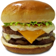 Hambúrguer: 31- Aprisco Quatro Queijos - Lanche (Ingredientes: 2 Hamburgueres, Bacon 1, Catupiry, creme de cheddar, Pão, Parmesão, Queijo Mussarela)